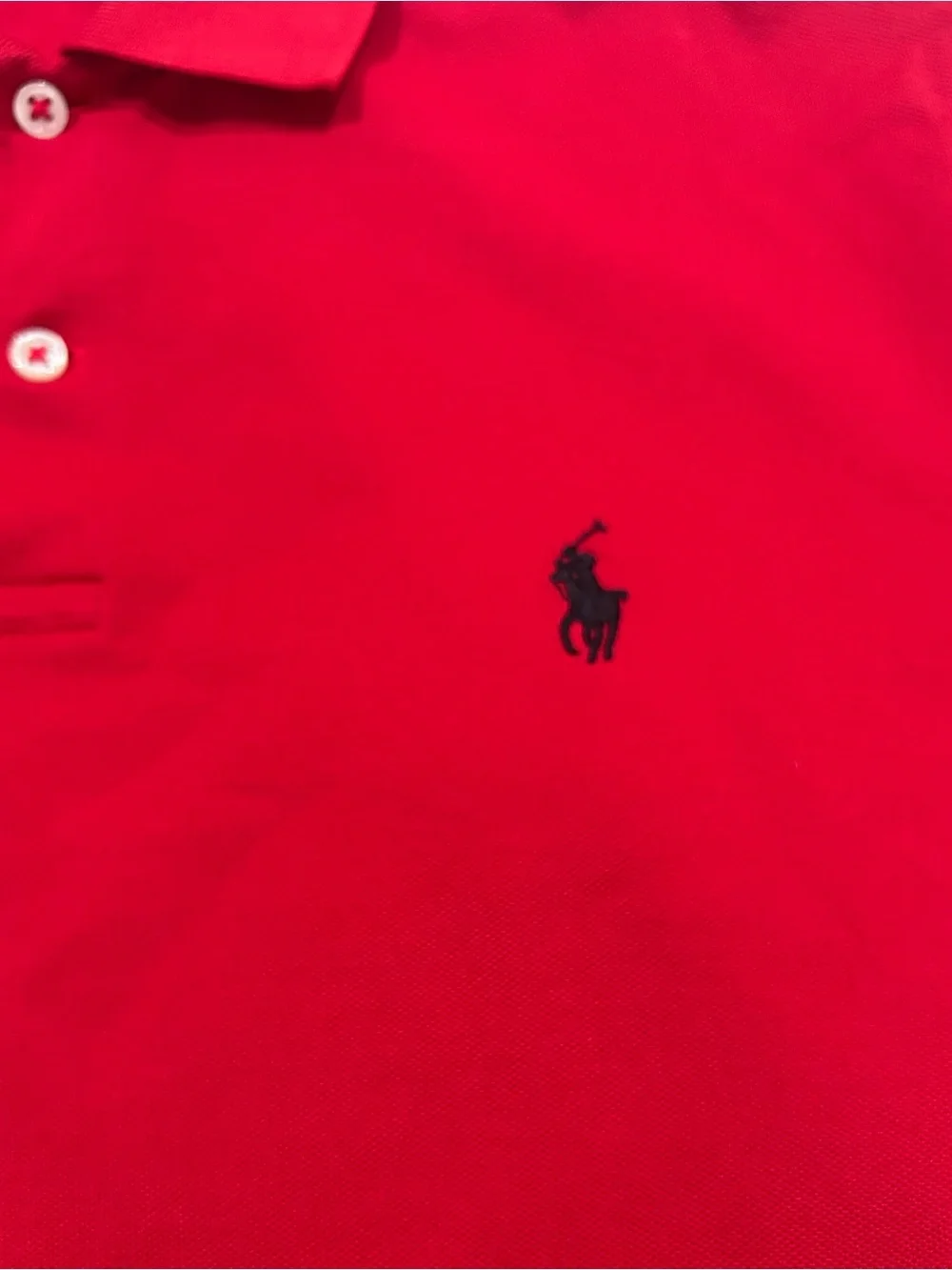 Ralph Lauren Bright Red Performance Polo with Navy Pony. Size M.
